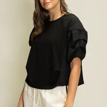 Tiered Sleeve Knit Top