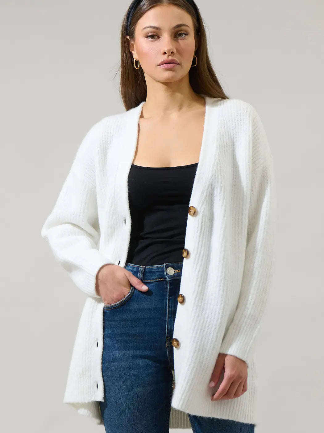 Tahlia Ribbed Oversized Cardigan