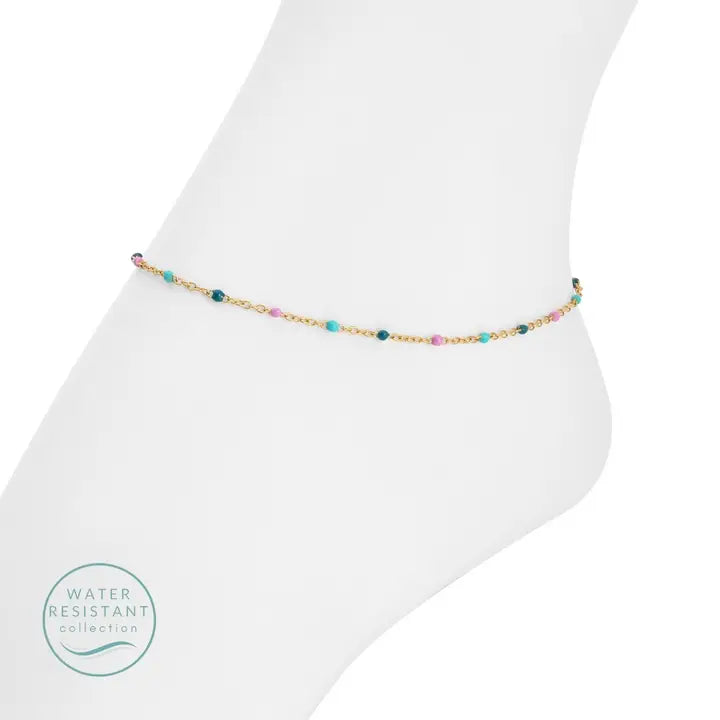 Sweetly Colored Delicate Chain Anklet