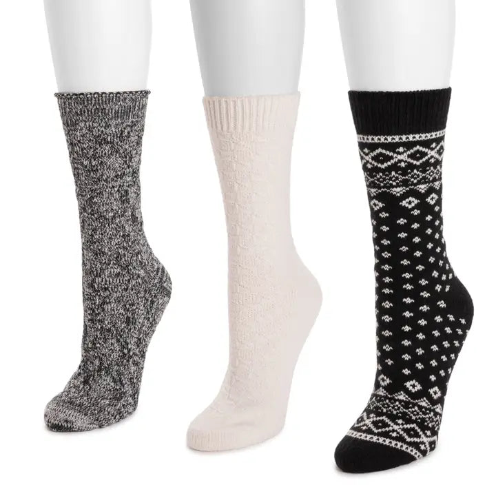 Muk Luks Women's 3 Pair Pack Boot Socks