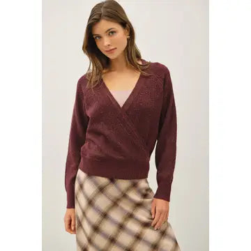 Soft Ribbed Wrap Sweater