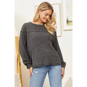 Casual Ribbed Tunic Top