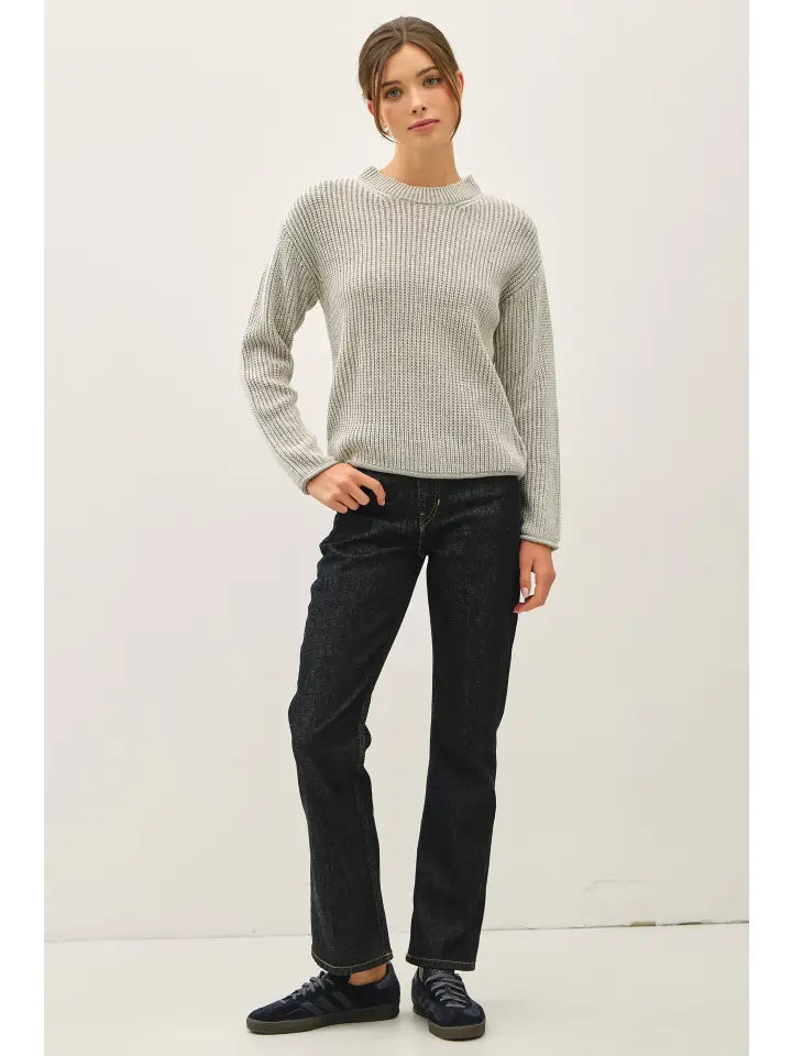 Chunky Acid Wash Knit Sweater