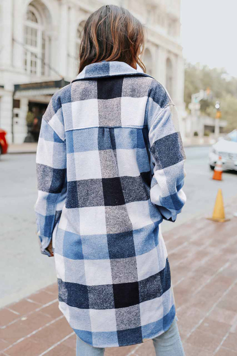 Pre-Order Plaid Button Up Dropped Shoulder Coat