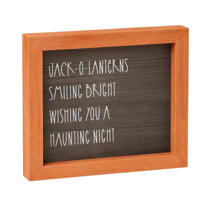 Haunting Washed Halloween Framed Sign