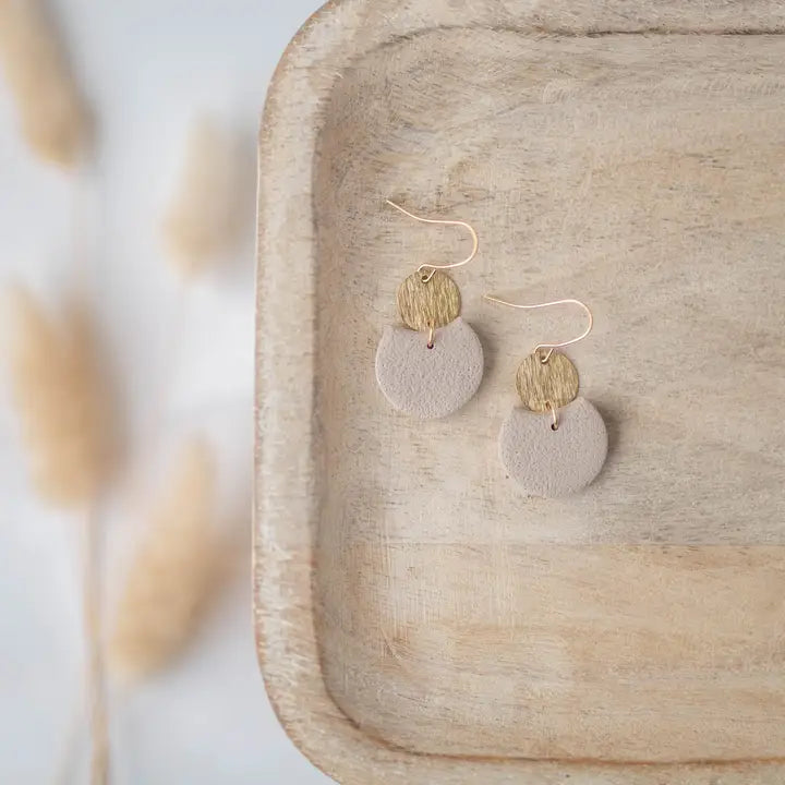 Clay Earrings | Mini Cut-Out Circle Dangles