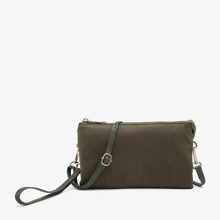 Riley Corduroy 3 Compartment Crossbody/Wristlet