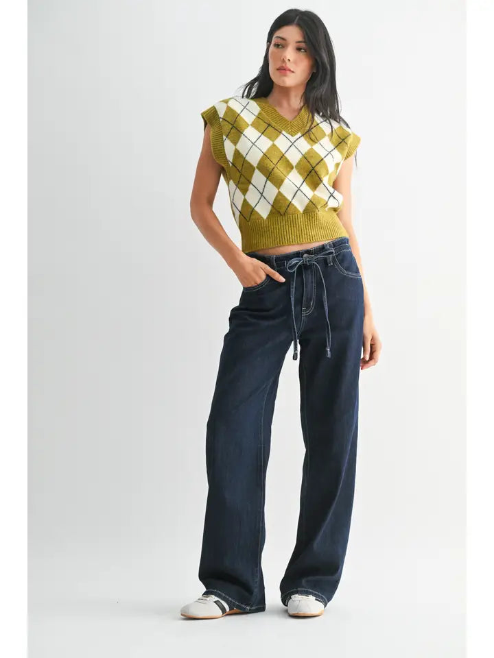 Drawstring Wide Leg