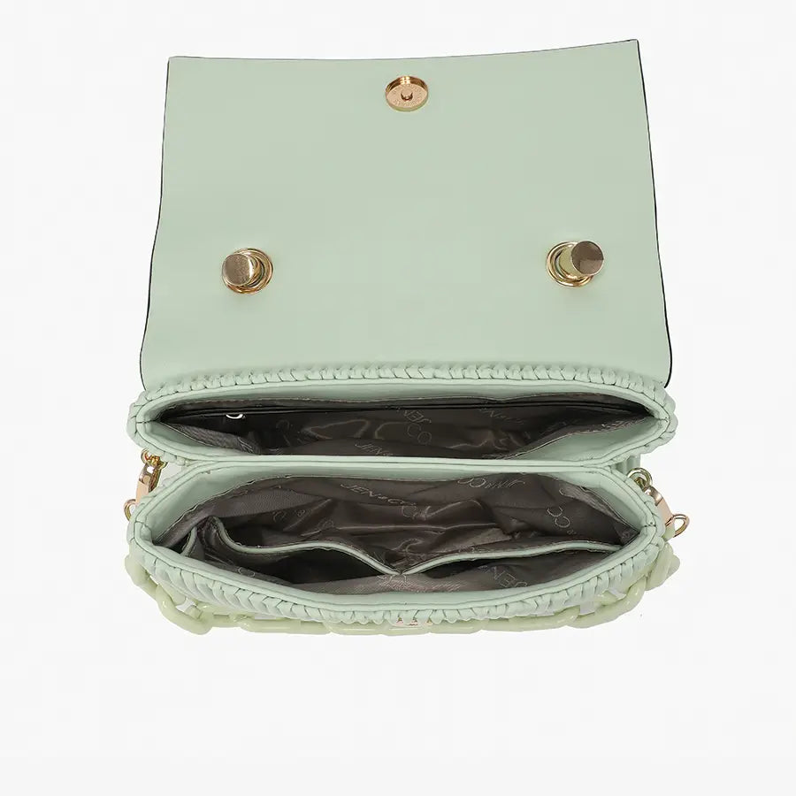 Anne Pleated Crossbody w/ Chain Accent