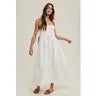 Contrast Self Tie Shoulder Straps Midi Dress
