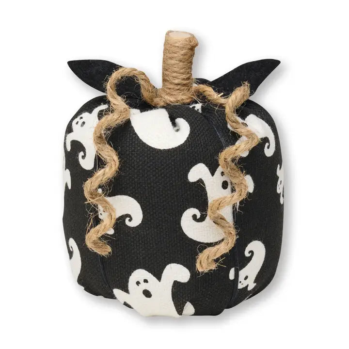 Sm. Owb Striped Halloween Fabric Pumpkin