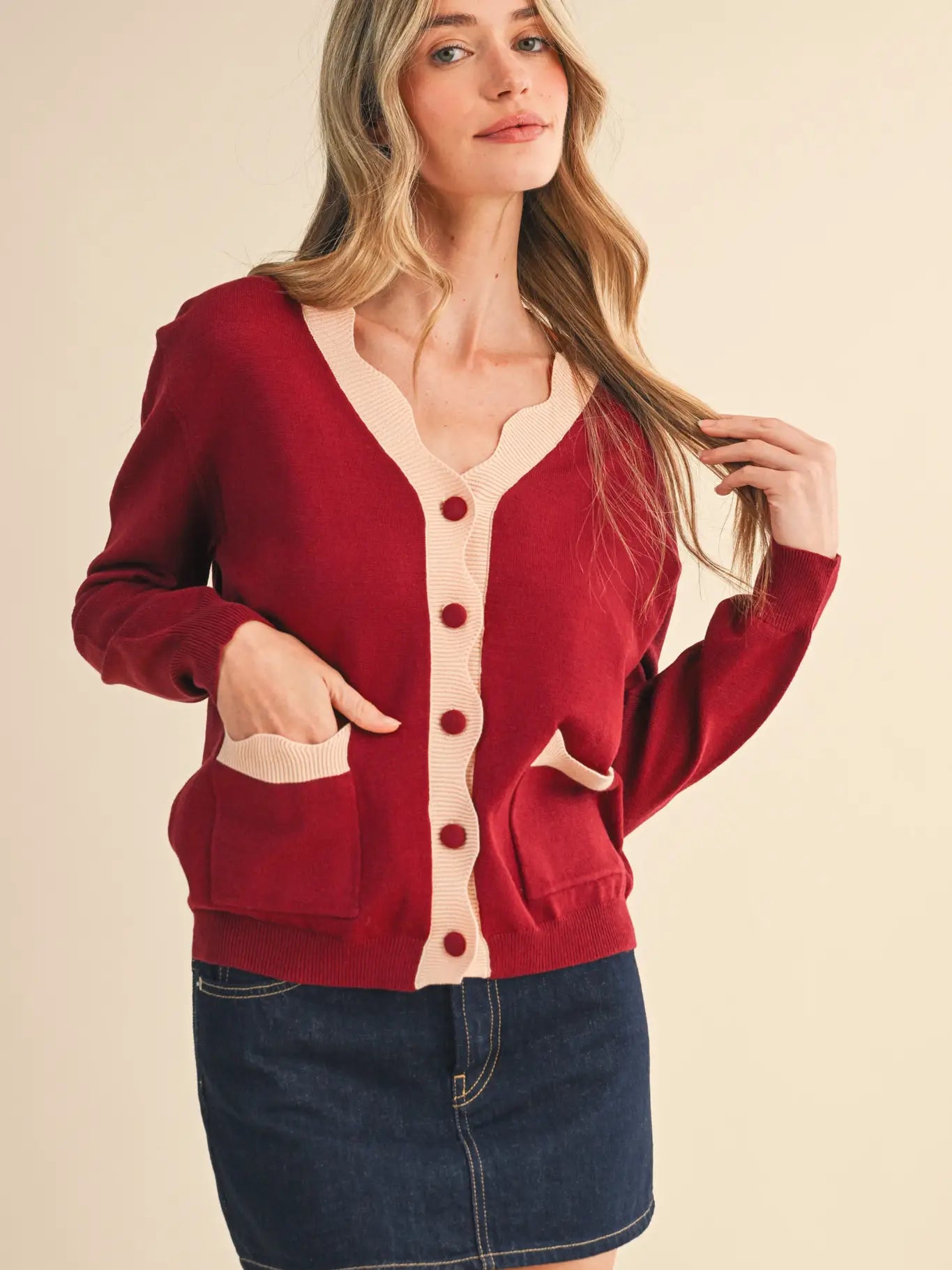 Scalloped Sweater Cardigan