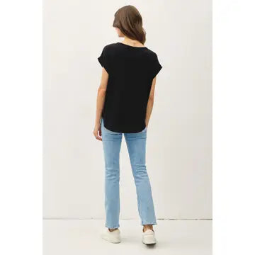 Bamboo/Modal Round Neck Dolman Cap Sleeve T-Shirt
