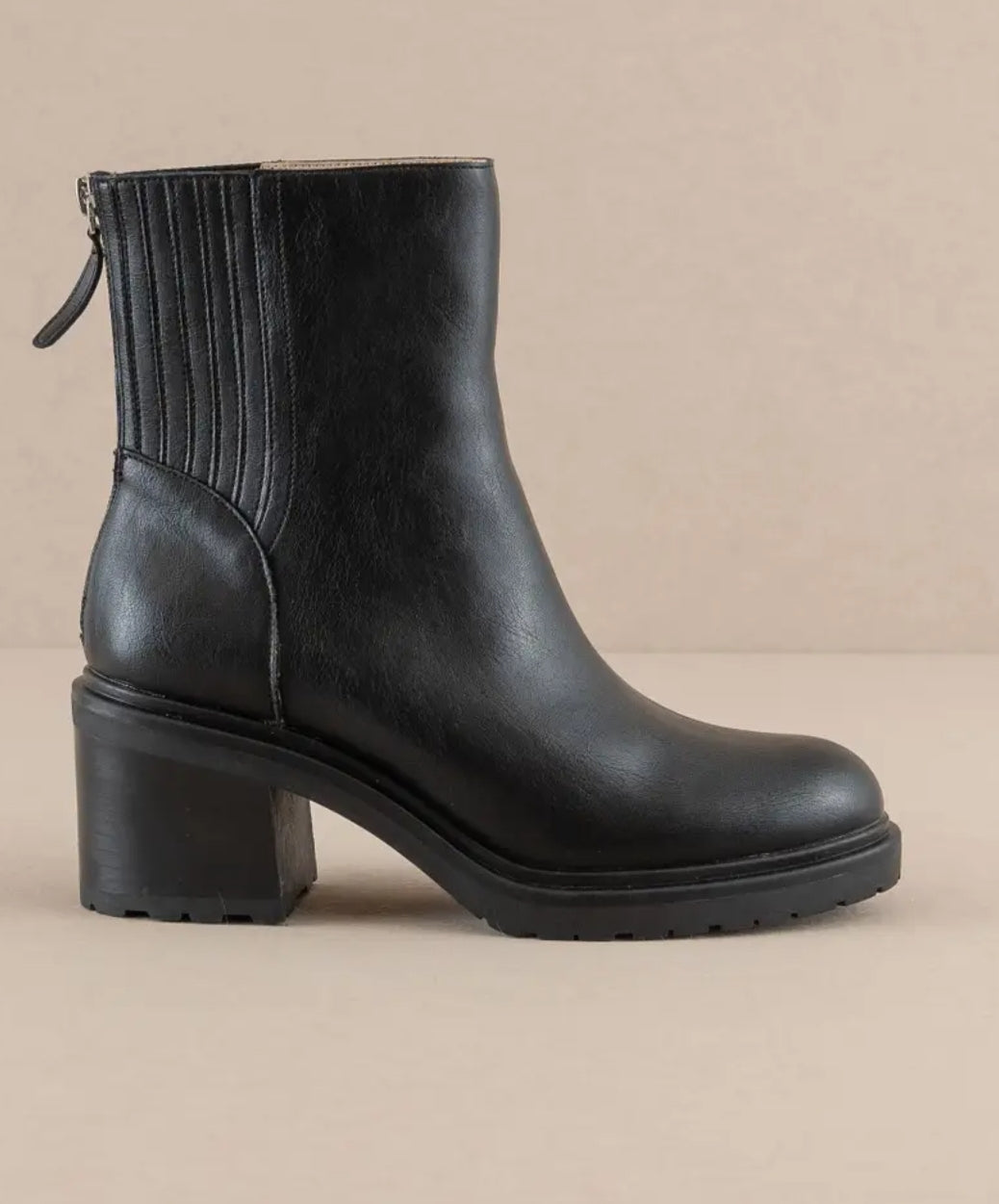 The Megan | Black Lug Chelsea Bootie