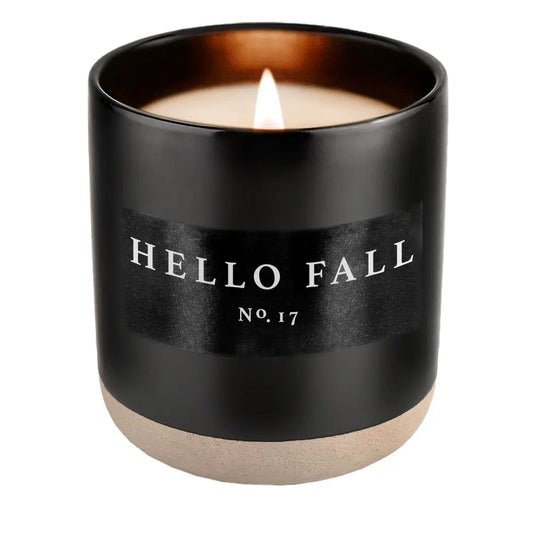 Hello Fall Black Candle