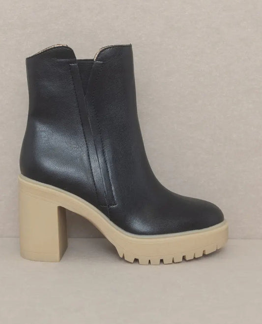 The Abby Black | Rubber Sole Chelsea Bootie