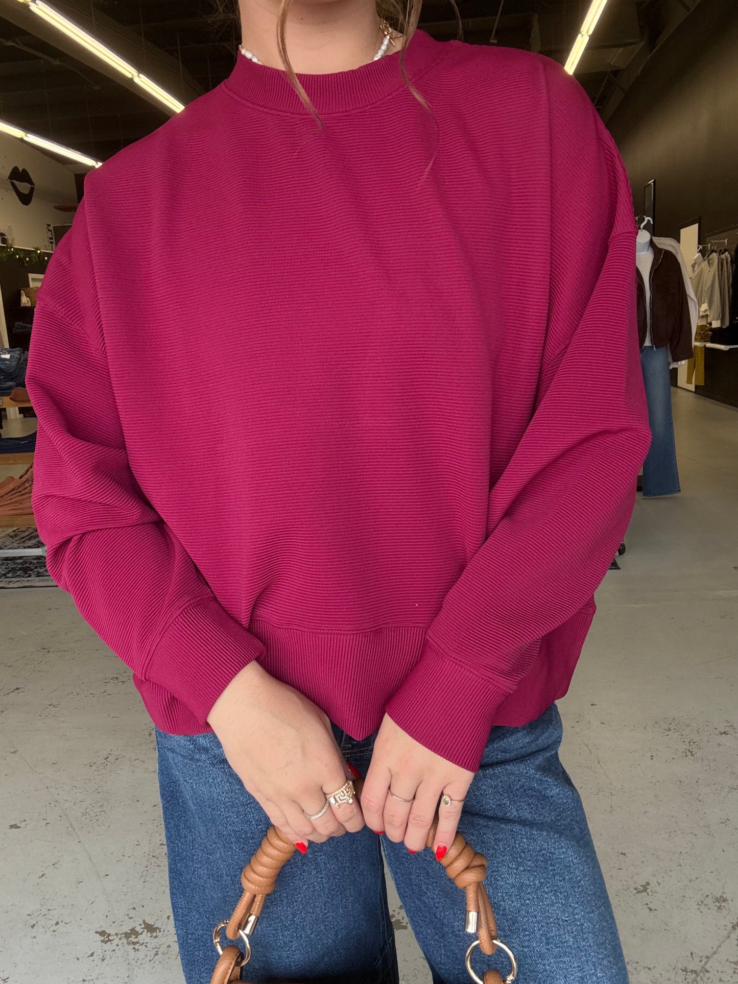 Easygoing Textured Pullover.