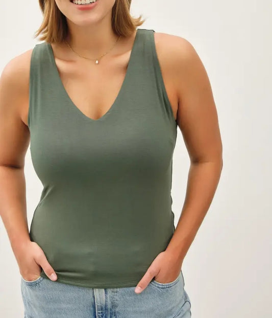 Plus Basic Full Length V-Neck Tank