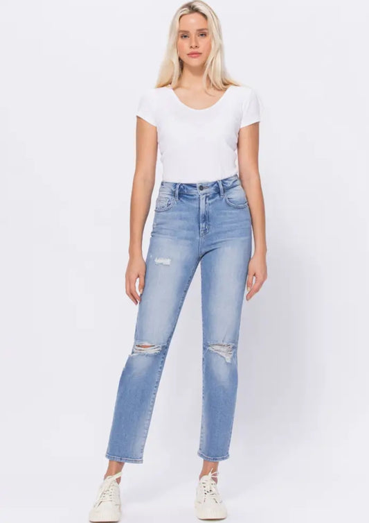Light Wash Classic Stretch Straight Jean