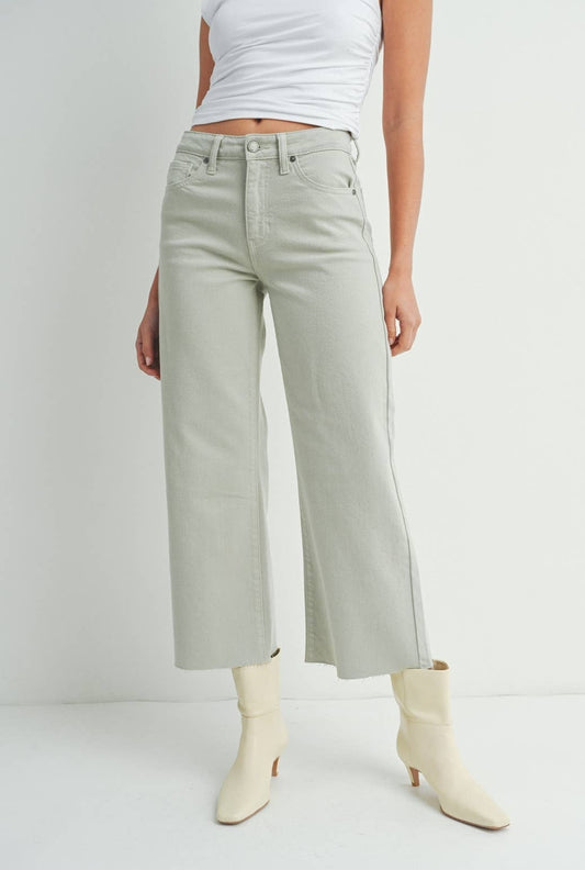 Slim Wide Leg Olive