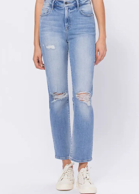 Light Wash Classic Stretch Straight Jean