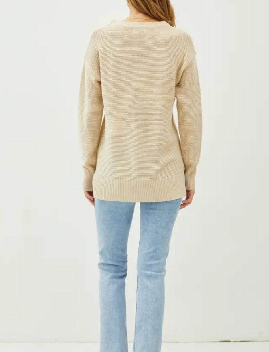 Basic Round Neck Boyfriend Fit Sweater