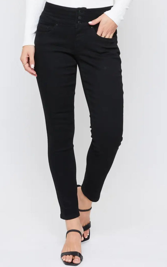 Missy Fashion First Mid-Rise 3-Button Skinny Jean