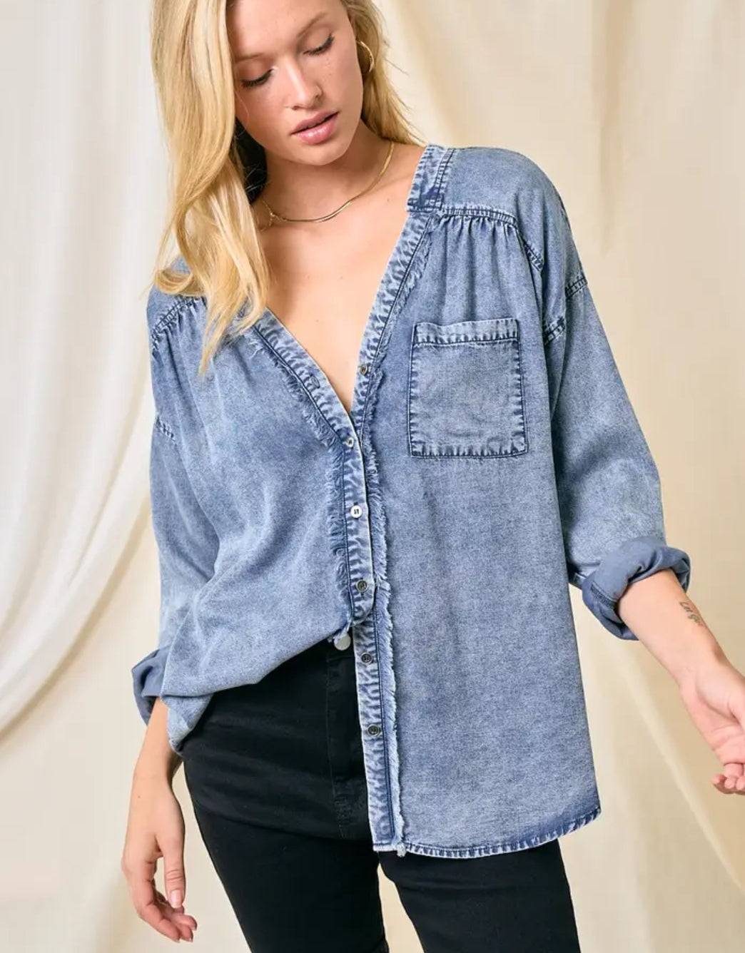 Double V-Neck Top