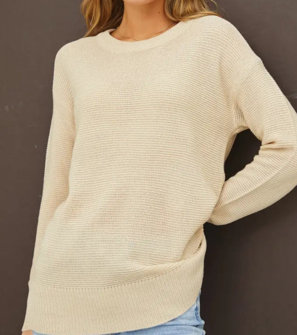 Basic Round Neck Boyfriend Fit Sweater