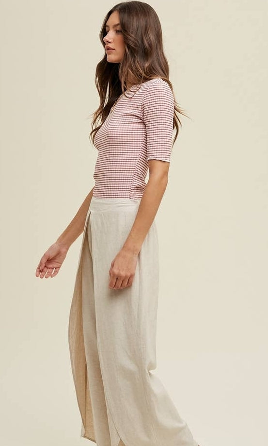 Textured Checkered Knit Top