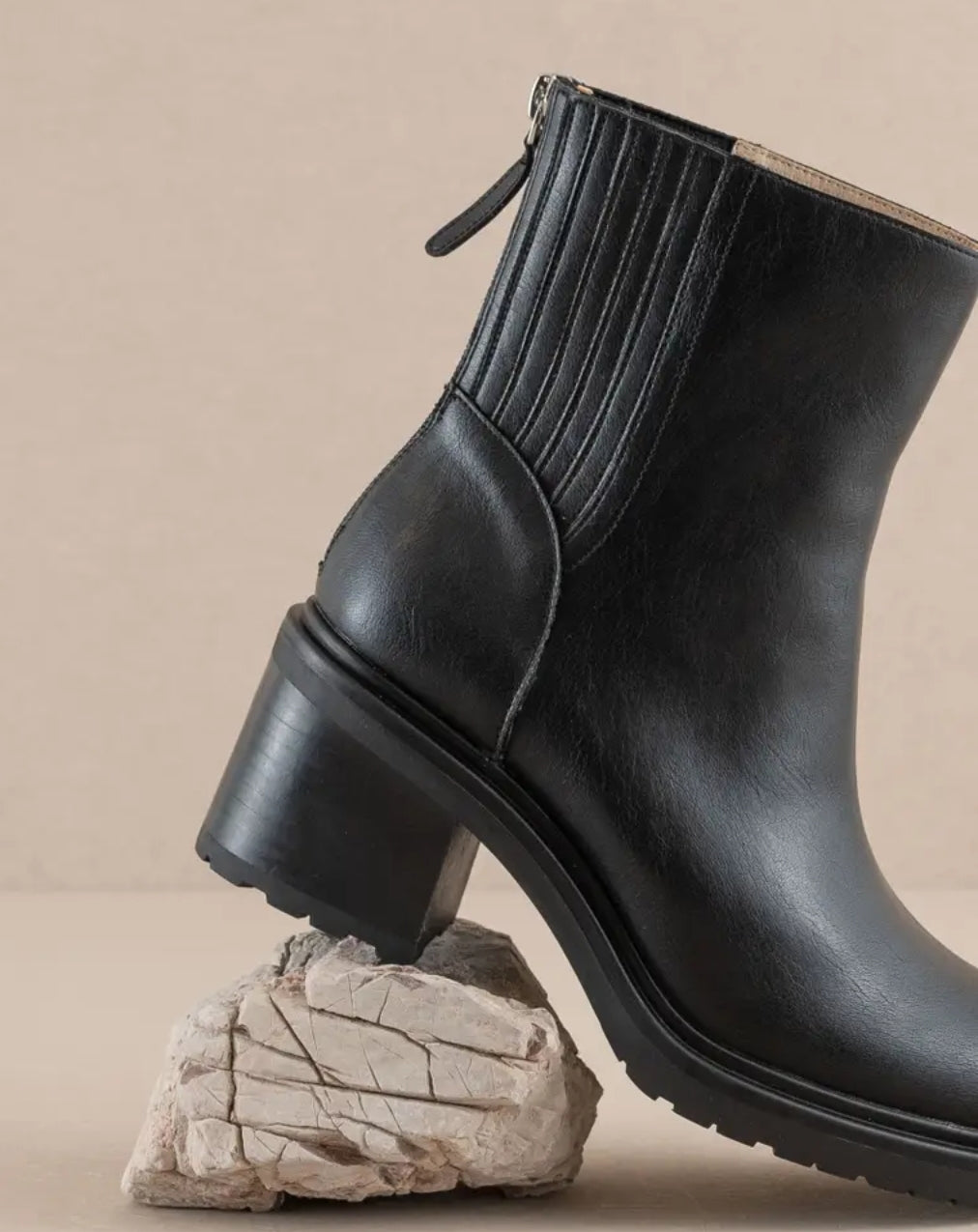 The Megan | Black Lug Chelsea Bootie