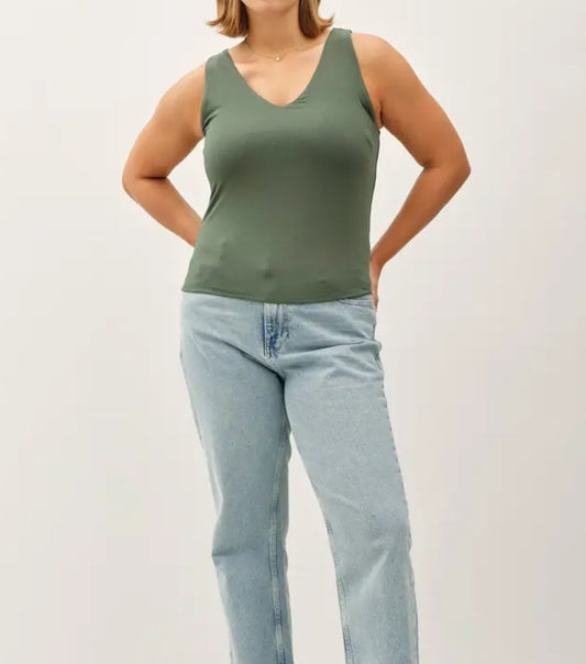 Plus Basic Full Length V-Neck Tank