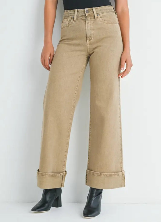 Dk Khaki - Cuffed Palazzo