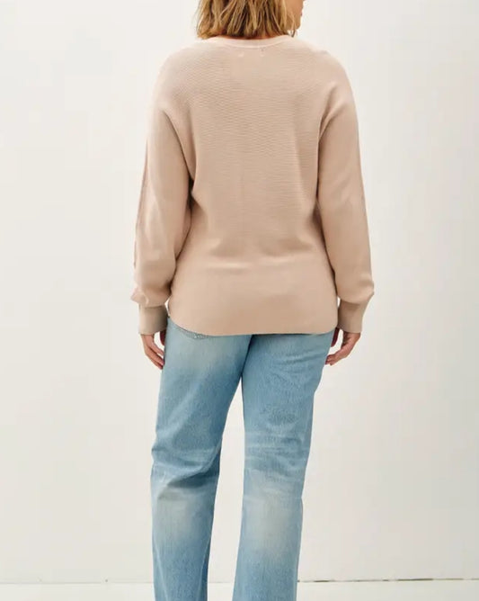 Plus Ribbed V-Neck Oversized Sweater