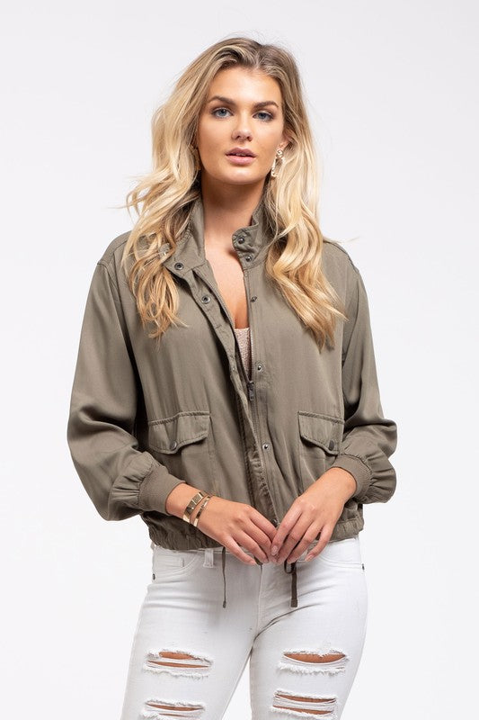 Ruched Sleeve Jacket