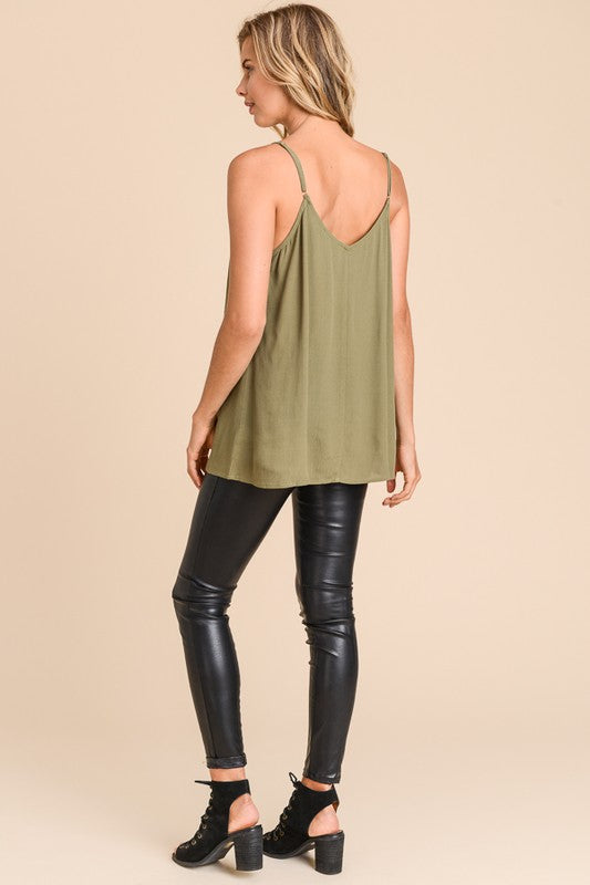 Eyelet Trim Lace Up Front Top!