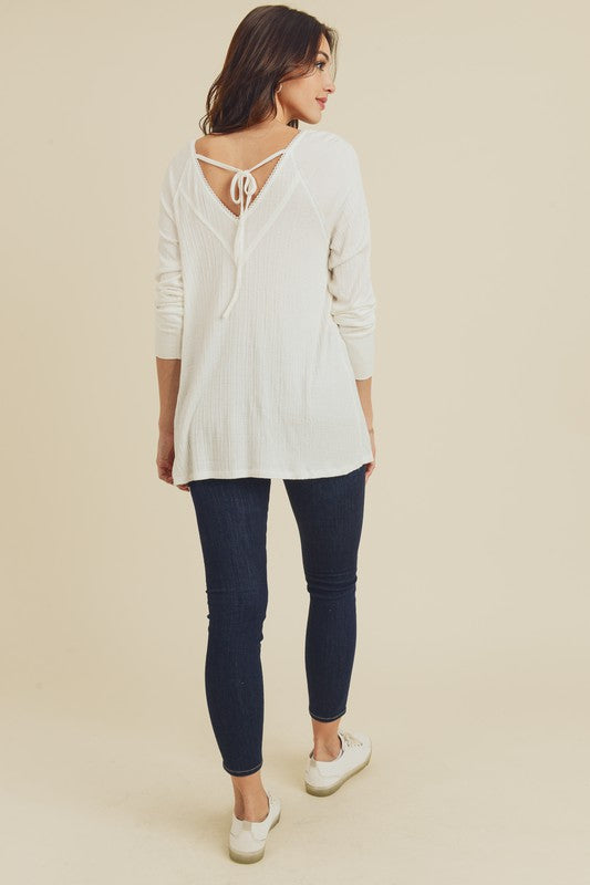 Soft Lightweight Knit Top With Picot Edging!