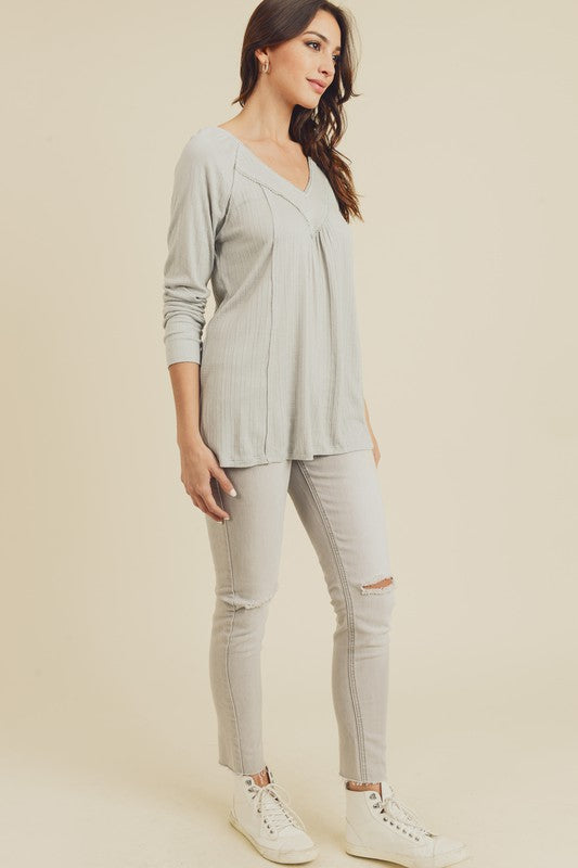 Soft Lightweight Knit Top With Picot Edging!