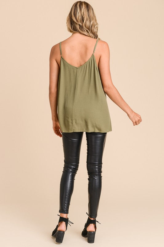 Eyelet Trim Lace Up Front Top!