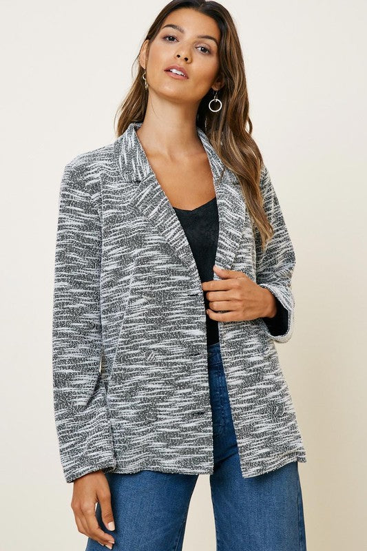 Double Breasted Knit Blazer