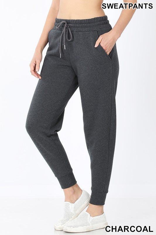 Jogger Sweatpants With Pockets & Elastic Waistband!
