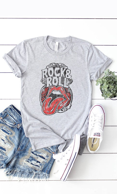 Rock and Roll Distressed Black and White