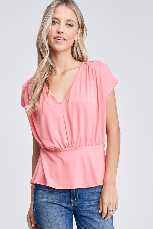 Short Sleeve Solid Knit Top