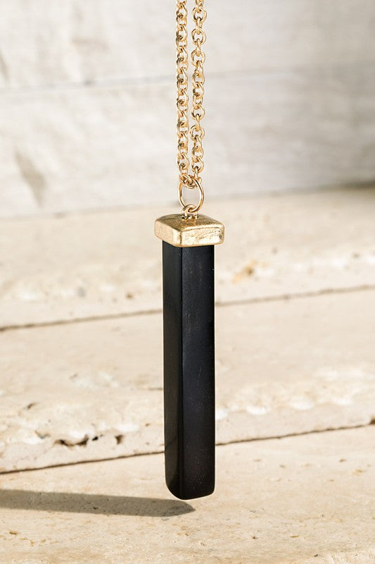 Natural Stone Bar Necklace!