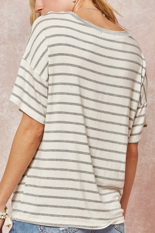 Vintage Striped Take It Easy Graphic Tee!
