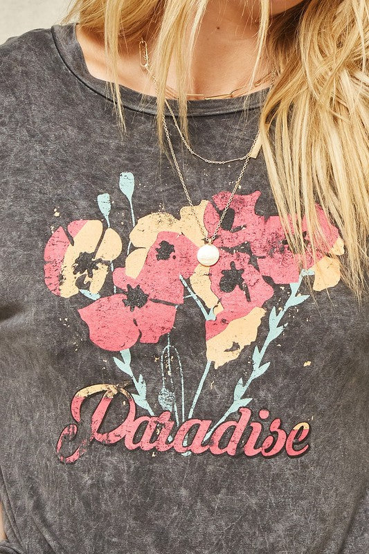 Paradise Mineral Washed Oversized Graphic Tee
