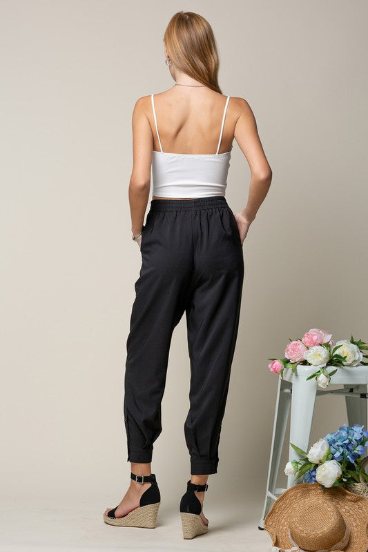 Trouser Look Jogger With Side Bottom Placket!