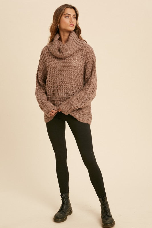 Boxy Knitted Turtleneck Sweater!