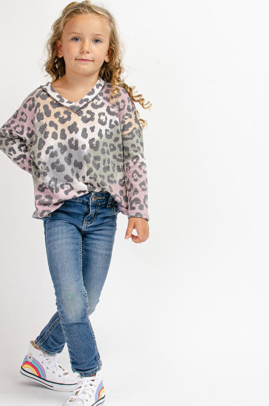 Kids Leopard Print V-Neck Top!