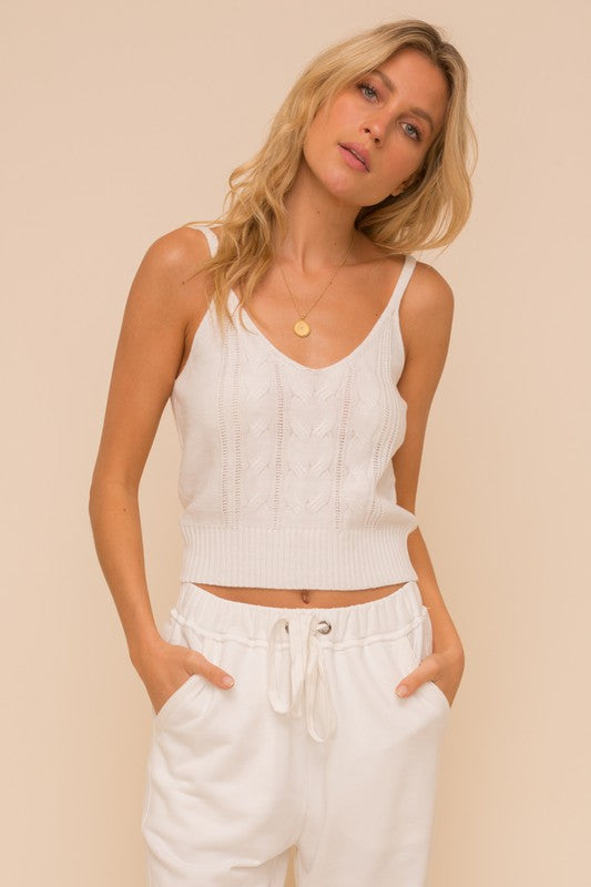 Cable Textured Knit Cami Top!